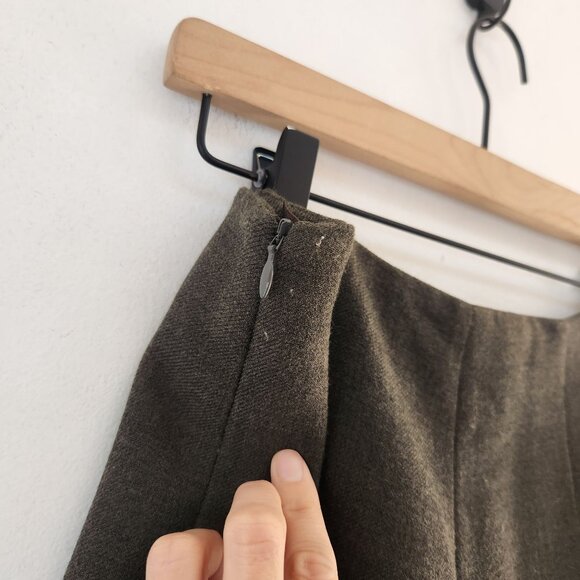 Brooks Brothers Wool Blend Trousers Pants Green Grey Flat Front Women's 4 - Picture 5 of 8